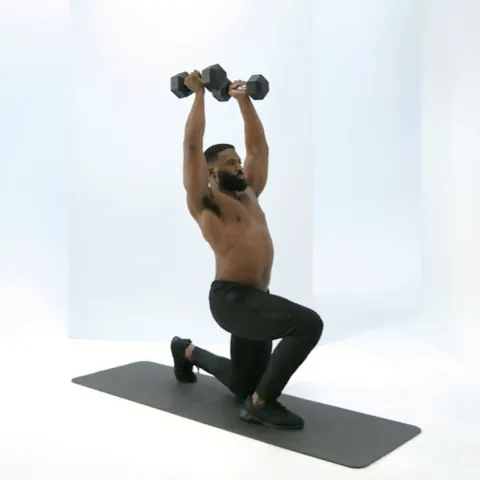 Dumbbell Overhead Lunges