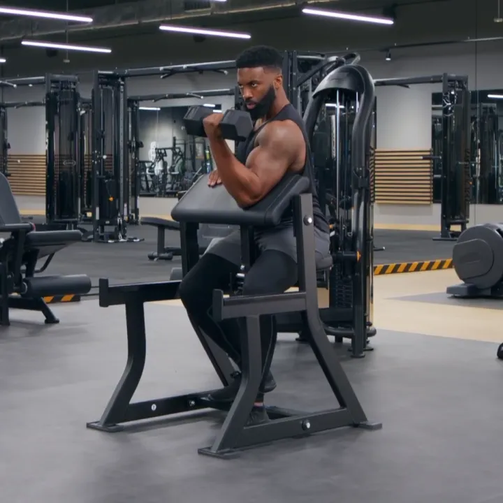 Dumbbell Single Arm Preacher Curls