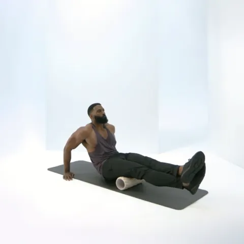 foam rolling hamstrings seated position
